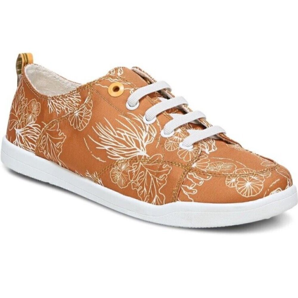 Vionic Women's Orange Floral Lace-Up Sneaker